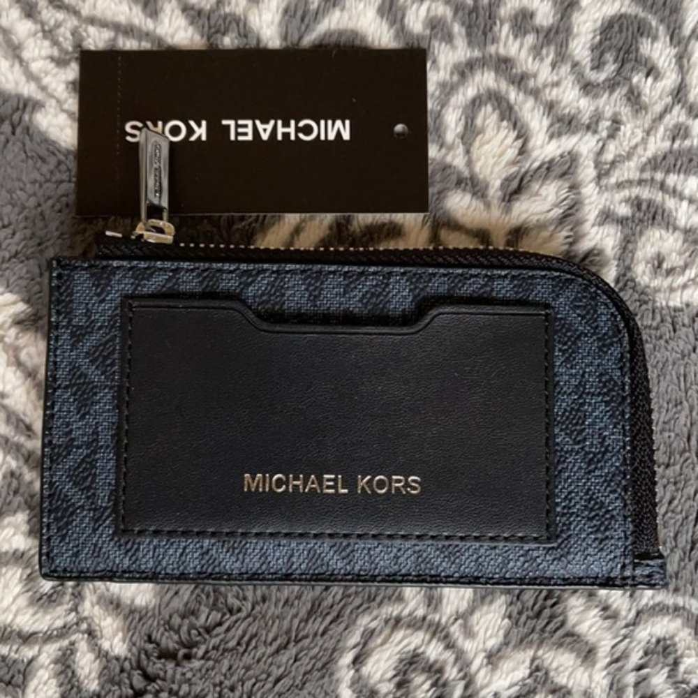 Michael Kors L Zip Mini Wallet Admiral NWT - Picture 1 of 16